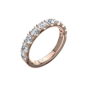 Demi-alliance 10 diamants naturels ronds 1.30 carat or rose Gabriela